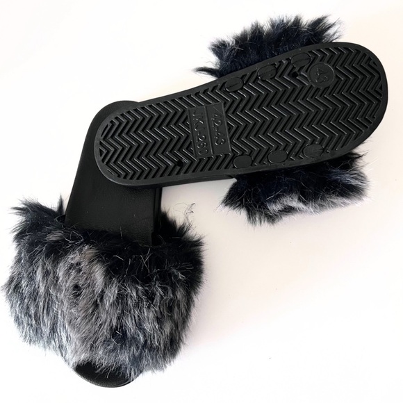 Faux Fur Fluffy Furry Slides Fuzzy Sandals Furry Open Toe Slippers - Picture 2 of 6